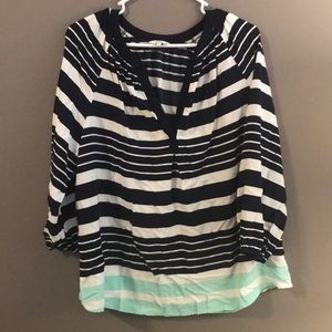 Striped Vneck Blouse